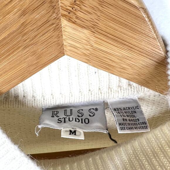 Vintage Russ Studio Wool Blend Ski Knit Sweater Medium - Picture 4 of 9
